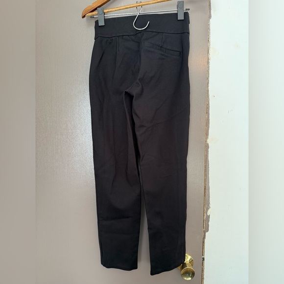 FLX Ponte Ankle Pull On Legging Side Zip Black Pleated - Picture 3 of 6